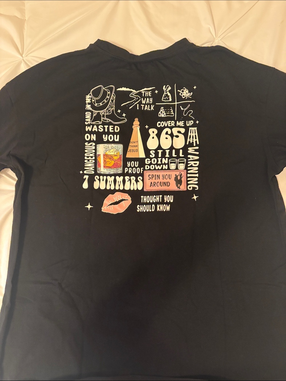 WA LEN Black Graphic Short-Sleeve women’s T-Shirt - Picture 2 of 2